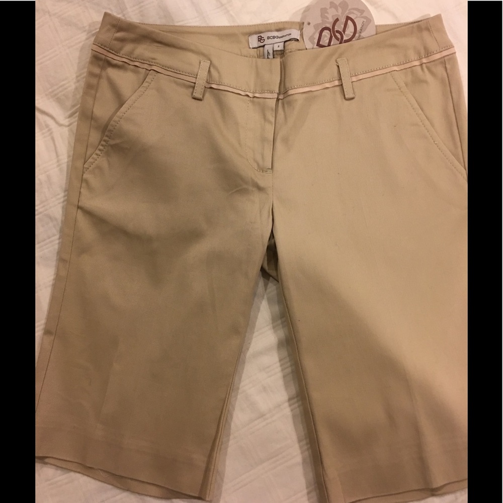 BCBG Generation Brand New Bermuda Khaki Shorts